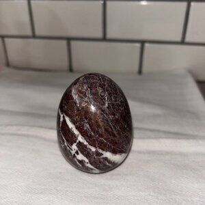 Marble Egg Polished Vein Granite Heavy Paperweight Egg Purple/White 2.8" x 2"
